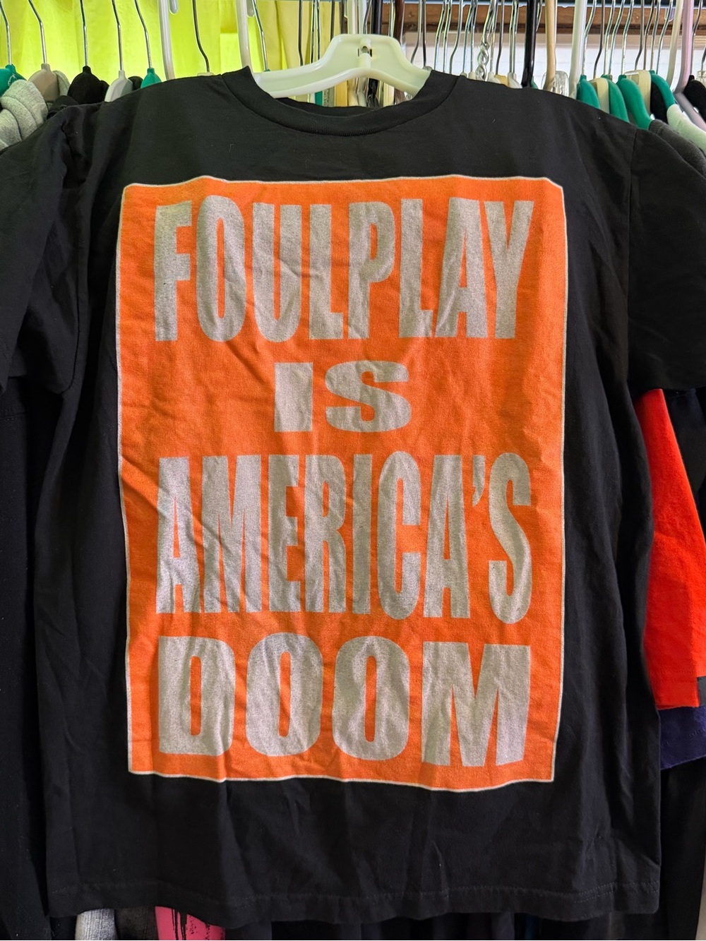 Foulplay Is Americas Doom Black Orange T Shirt Medium Streetwear